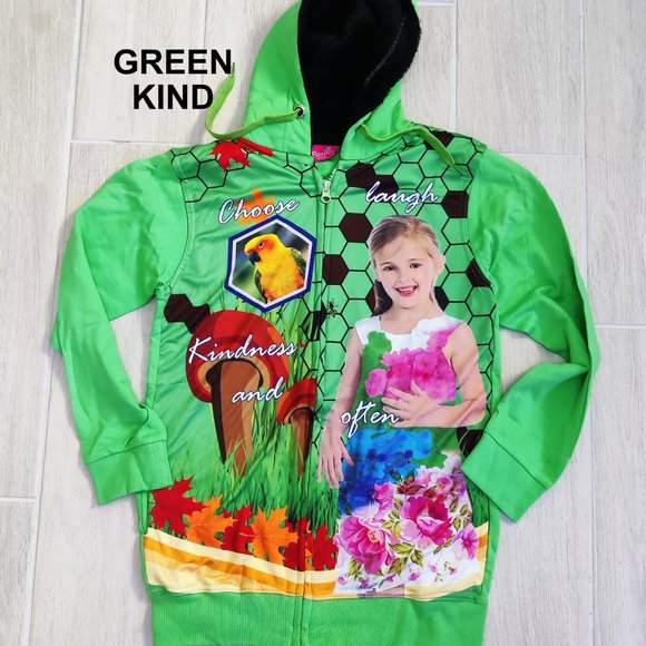 Kids Zip Up Hoodies, NWOT, sizes 1 to 10, cute prints - Picture 4 of 16